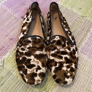 J Crew calf hair leopard loafer 6.5